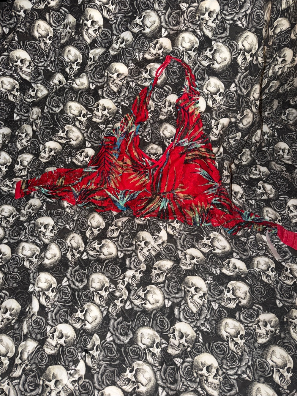 PINK Victoria's Secret Red Tropical Print Camisole Sz:M